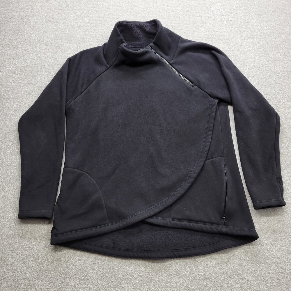 Athleta Pullover Women's Large Tall Cozy Karma Asymmetrical Black Wrap Studio - Picture 1 of 13